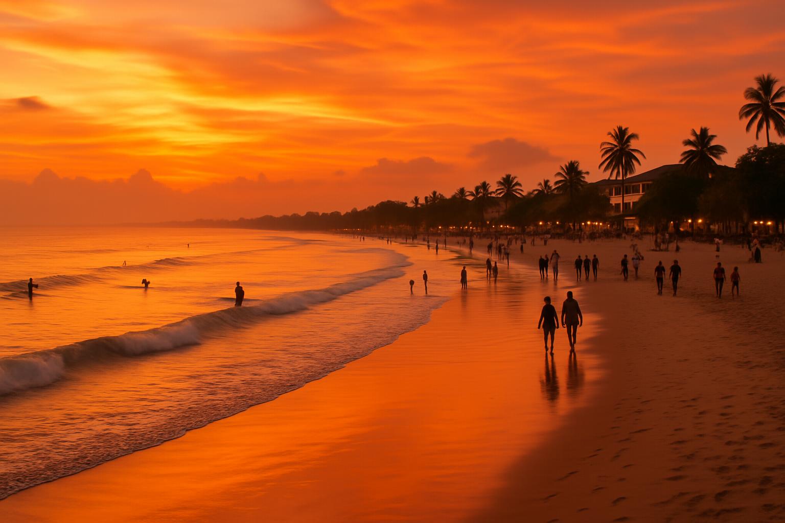 Praia de Kuta em Bali