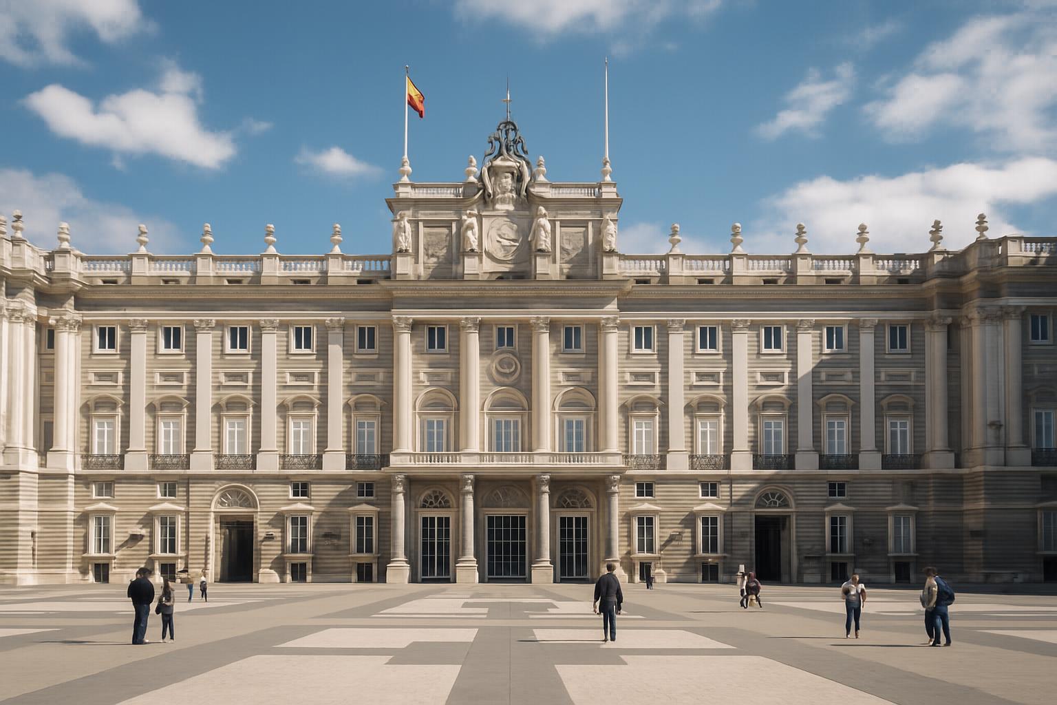 Palácio Real de Madri com sua fachada imponente