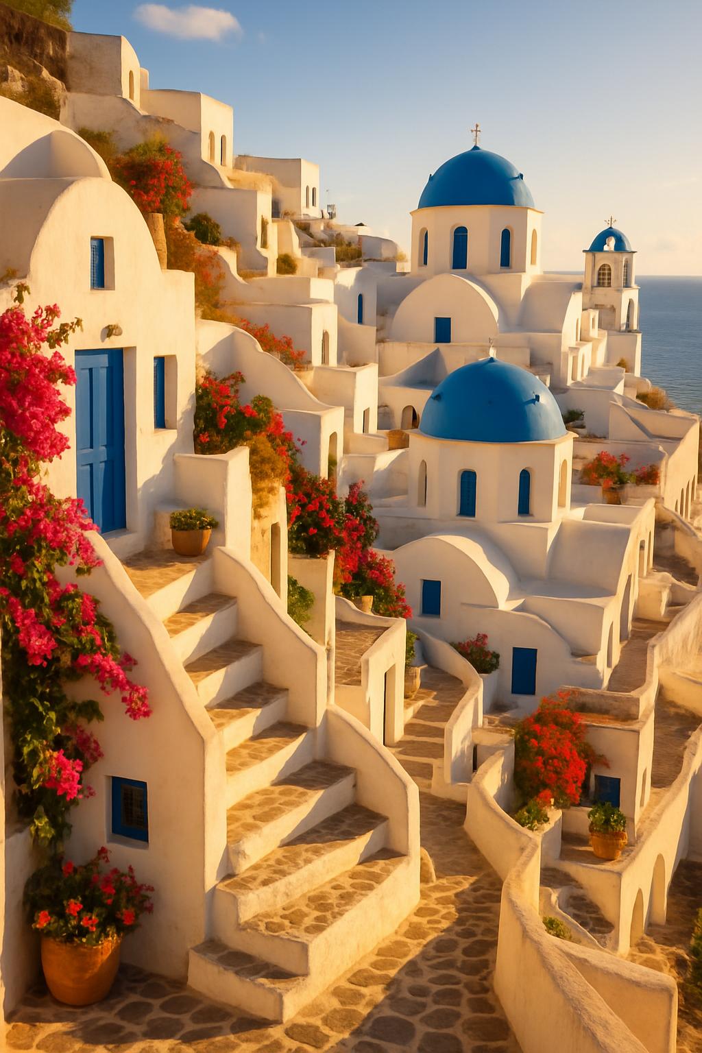Vila de Oia em Santorini