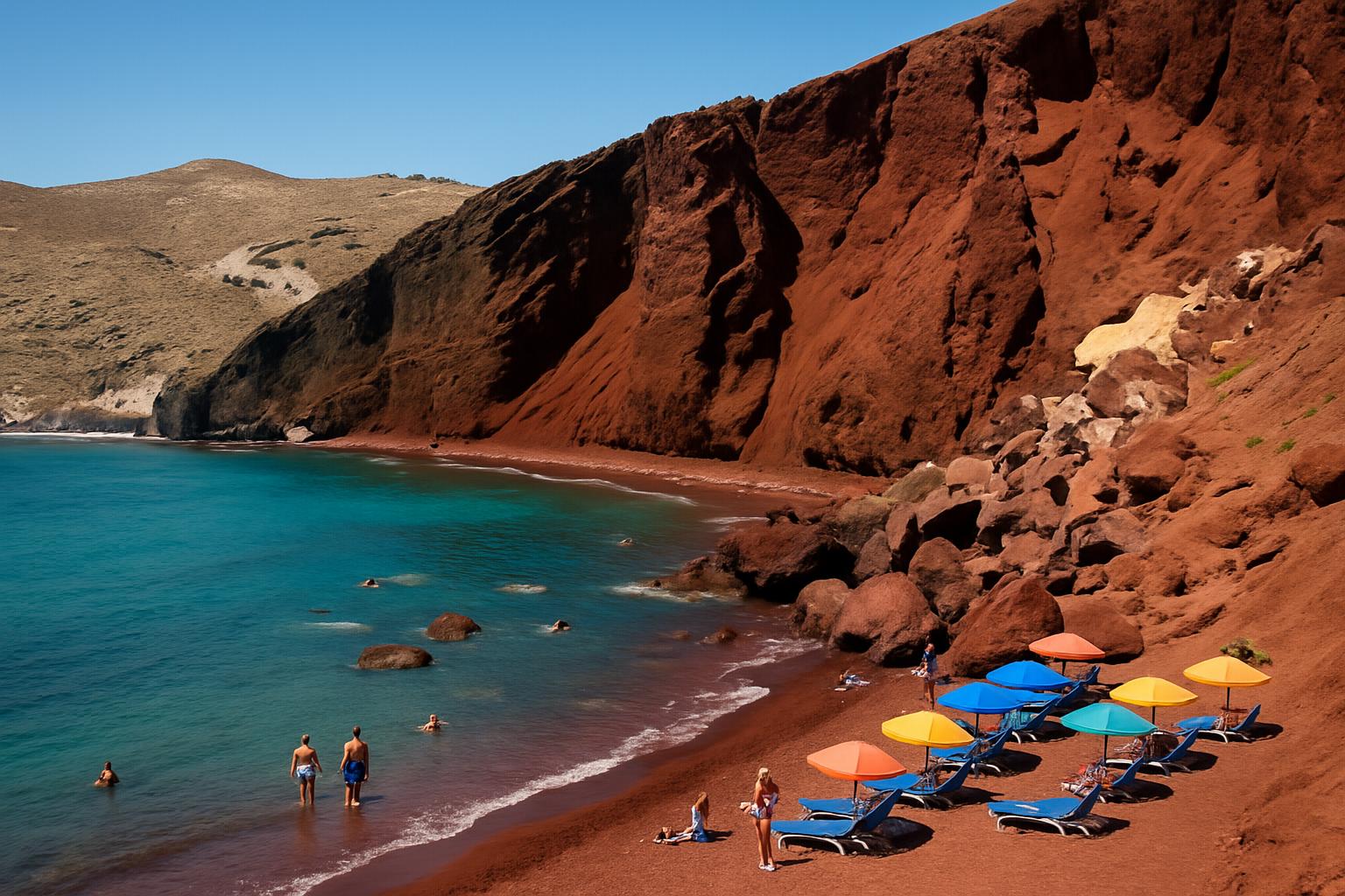 Praias vulcânicas de Santorini